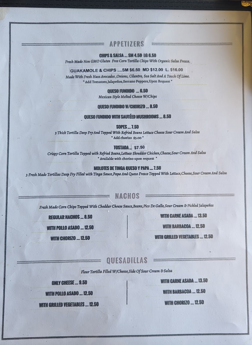 Menu Guakamole's-8